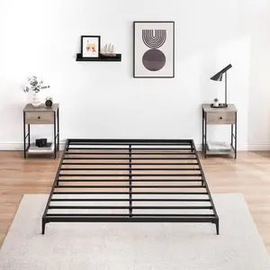 GARVEE - 6-Inch Metal Bed Frame, Sturdy Platform with Durable Steel Slats, Queen Platform, Noise-Free, No Box Spring Needed, with Ample Storage Space