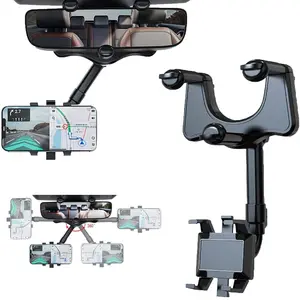Rearview Mirror Phone Holder, Rearview Mirror Accessories, Rotatable and Extendable, Universal Mount, Suitable for Your Car, Car Phone Holder