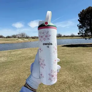 Owala FreeSip Sway 30oz Tumbler - Golf Rhododendron (Zalea) - DSG Exclusive Leak-Proof Insulated Stainless Steel Water Bottle