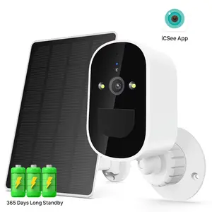 5MP Solar WiFi Security Camera - Outdoor Wireless, Battery Powered, PIR Motion Detection, Two-Way Audio, Cloud Storage, ICSee App Control, Weatherproof Bullet Design wifi camera Cctv panel