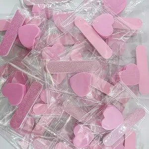 Nail Art Tool Glitter Set, Crystal Point Drill Rod, Heart-Shaped Sponge Blocks, Grinding Shaping Wood File Nail Kit