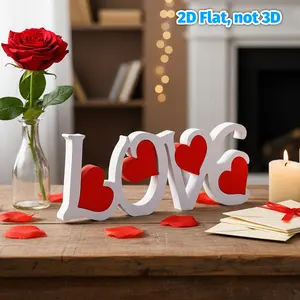 Modern Valentine's Day Decorative Piece, Foam Love Letter Heart Plaque with Hearts, Home Indoor Desktop Ornament for Weddings & Anniversaries