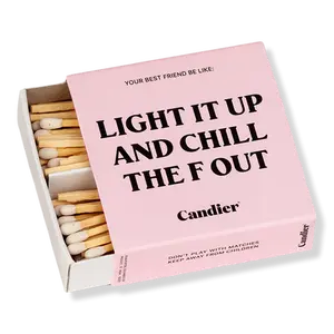 Candier Light It Up and Chill the F' OUT Matches - Your Best Friend Like Design - Pink Box with Matches Inside - Easy to Ignite for Quick Lighting