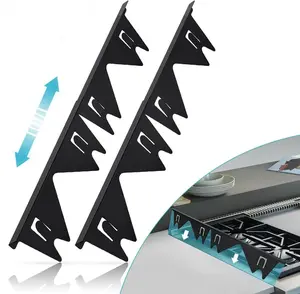 Stove Gap Covers Stainless Steel 2Pcs Heat Resistant Filler Guard for Gas Stove Counter Easy Clean Adjustable 13.8" to 27.5" Trim Kit