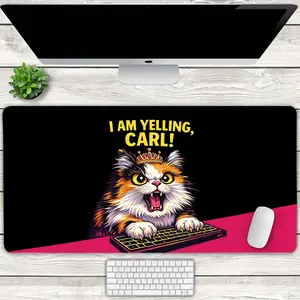 I Am Yelling Carl Gaming Desk Mat, Dungeon Crawler Carl Extended Mouse Pad, LitRPG Fantasy Gamer Desk Decor, Funny Bookish PC Setup Accessory for Fans