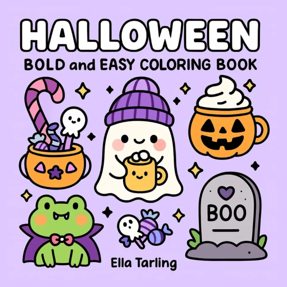 Halloween – Bold and Easy Coloring Book for Kids and Adults (Seasonal Bold & Easy Coloring Books)