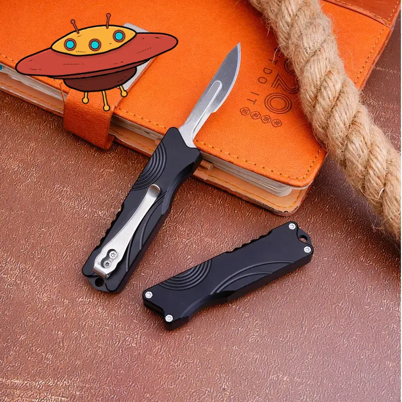 Aluminum Alloy Pocket Utility Knife with 24 Replaceable Blades, Lightweight Portable Cutter, Heavy Duty Wear-Resistant, Multipurpose for Daily Cutting & Outdoor Use
