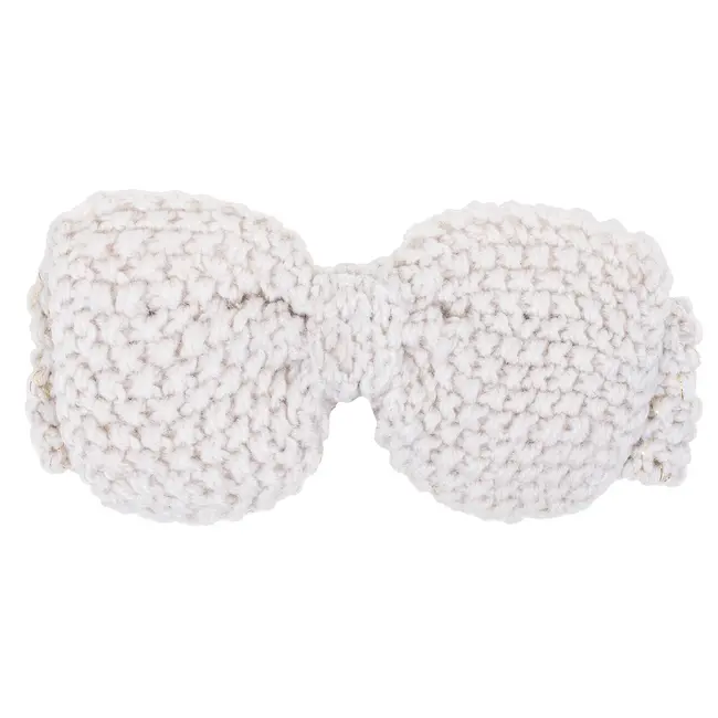 212 MAIN Women's Stylish Light Cream Knitted Headband - Acrylic Design with Bow, Dry Clean Compatible