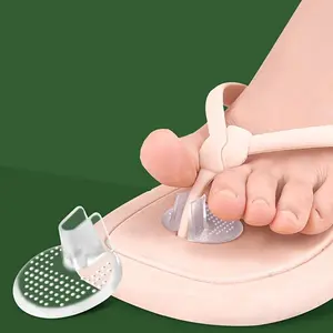 2PC Transparent small dot anti slip flip flops forefoot pad, summer transparent wear-resistant front half pad, Clear