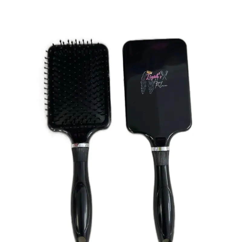 Liyahs Custom Hair Brush - Black Design with Unique Text, Includes Two Brushes for Stylish Hair Care