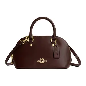 COACH Lara 22 Satchel with Zipper Closure and Silver Hardware in Genuine Leather for Women in Maple Sugar