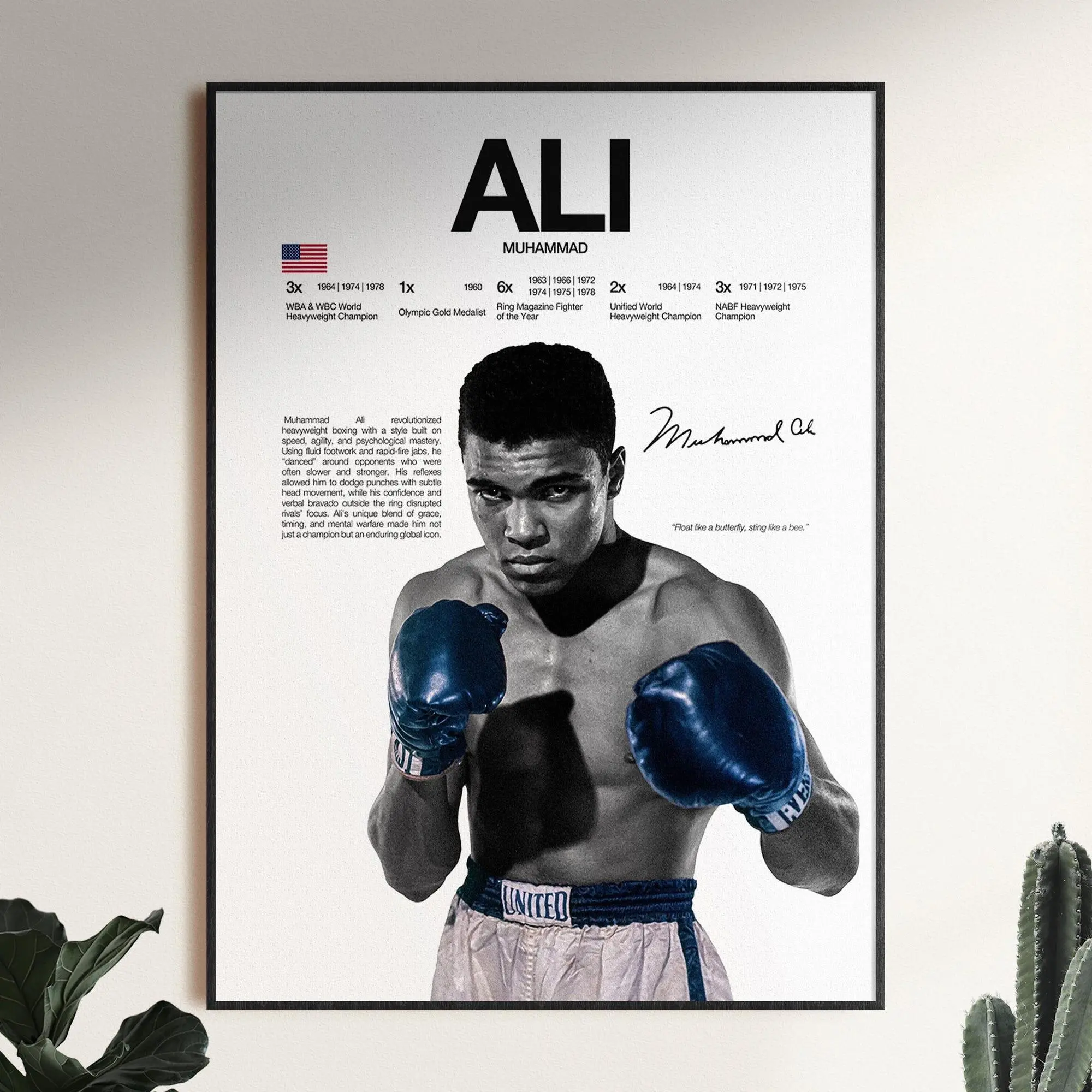 Muhammad Ali Poster, Boxing Wall Print, Sports Wall Print, Boxer Poster, American Boxer, Gym Poster, Boxing Room Decor, Boxing Fan Gift