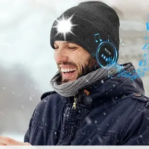 The Ultimate Christmas Gift for Him LED Light-Up Bluetooth Beanie USB Rechargeable Warm for Cycling & Adventure All Seasons