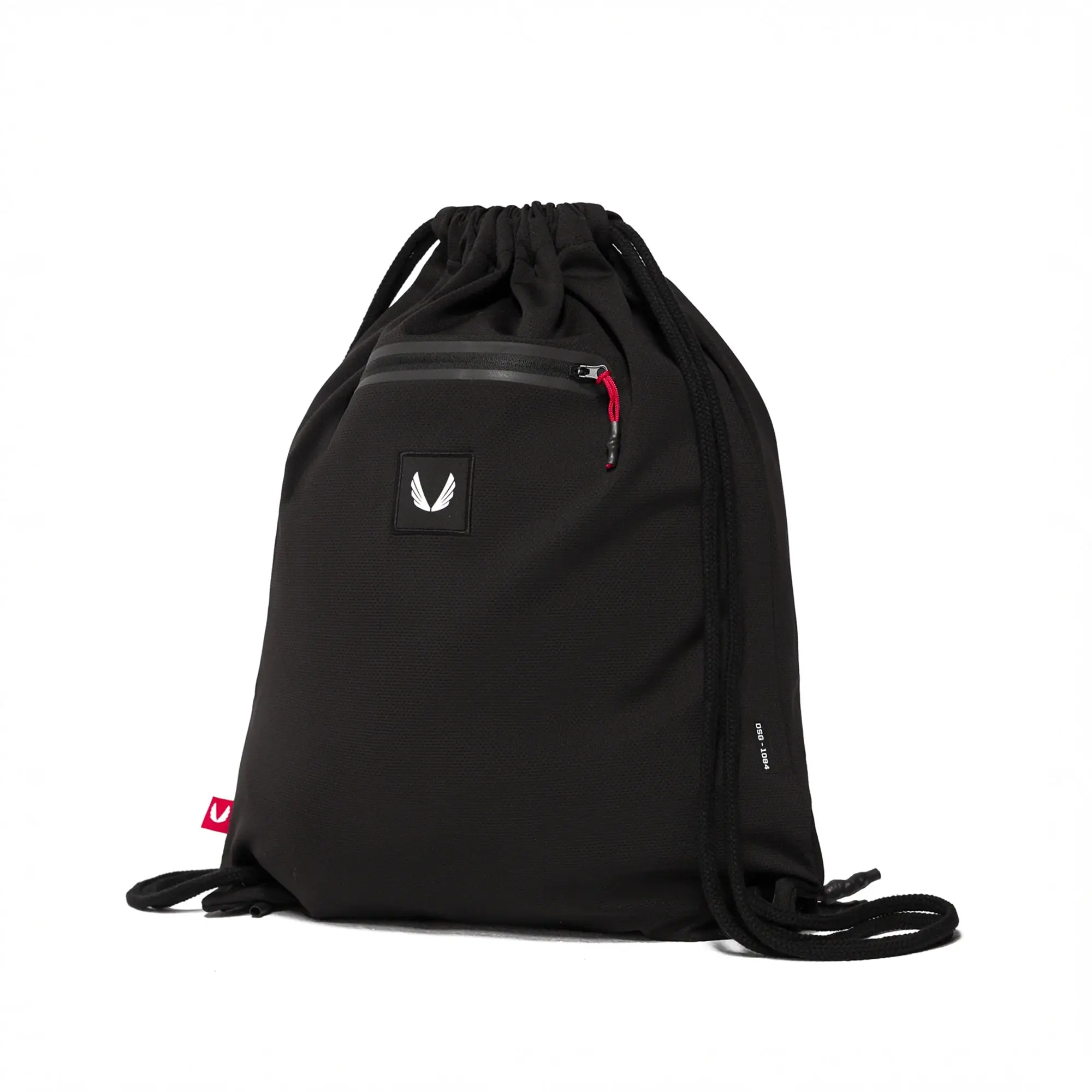 Antibacterial Mesh Drawstring Bag, Mid-Weight On-the-Go Sack for Everyday Carry with an Adjustable Strap and Reflective Pocket