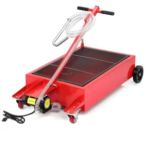 Garvee 20 Gallon Low Profile Electric Oil Drain Pan with 110V Pump, 8 Ft Hose, Collapsible Handle, Rolling Cart – Heavy Duty Oil Catch Pan for Cars, Trucks, SUVs, Buses, RVs – Ideal for Automotive Workshops
