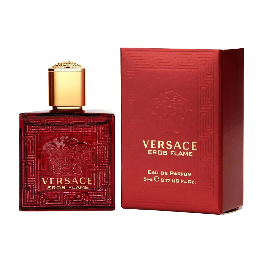 Versace Eros Flame Eau de Parfum Mini 0.17 oz Splash - Men's Luxurious Scent, Long Lasting Body Perfume, Aromatic Citrusy Fragrance Scent Blend, Long Lasting Fragrance, Edp Perfume Spray