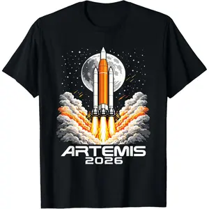 100%cotton Artemis 2026 - Space Galaxy Astronomy Science Outer Space T-Shirt