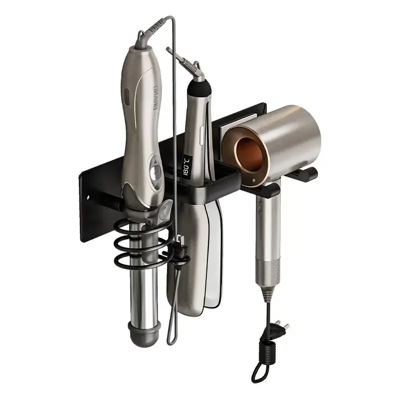 Hair dryer storage rack, air duct rack, household bathroom rack, no-drill mounting rack, wall-mounted hair dryer holder