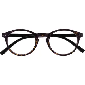 Reading Glasses Cool Round Frame Spring Hinges Scratch Resistant Shiny Dark Brown Tortoiseshelll Mens Womens R24-2 +1.50