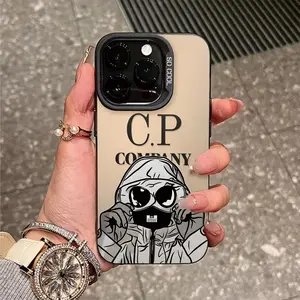Grey trench coat men's masked mobile phone case for iPhone16/15/14/13/12/11 PlusProMax16Pro is suitable for giving friends, couples and family gifts with large holes Electroplating design TPU material