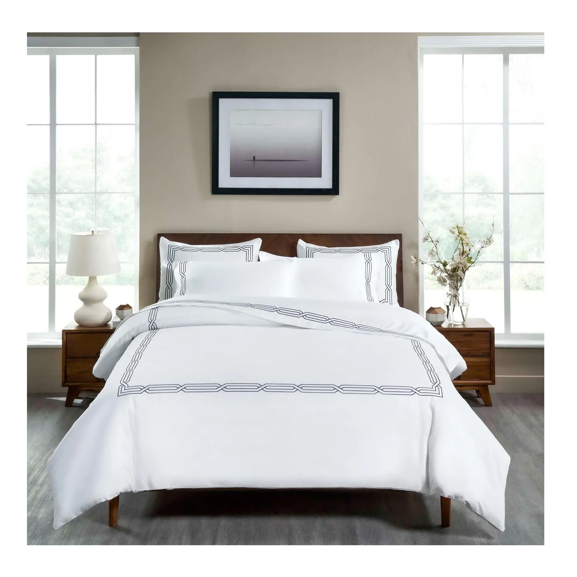 Superior Egyptian Cotton Embroidered Duvet Covers, Full/Queen