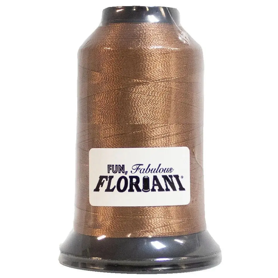 Floriani 40 wt Polyester Embroidery Thread (PF0745, 1000M/1100Yds Harvest Brown) - Smooth Running, Easy-to-Handle Spool, Ideal for Rustic Earth-Tone Projects, Everyday Use