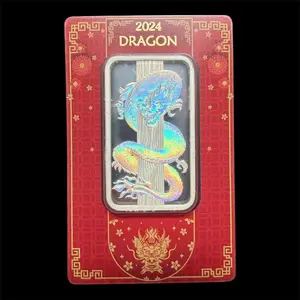 2024 Pamp Lunar Year of the Dragon Holographic 50 Gram Silver Bar - In Assay