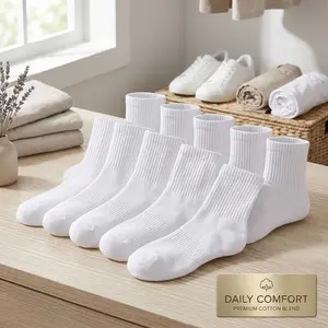 Kids' Casual Athletic Crew Socks - 12 Pairs Boys Girls Youth Mid Calf School Dress Socks for Ages 2-15 Years Comfortable Breathable Cotton Blend Everyday Wear Perfect for Sports Play Daily Activities