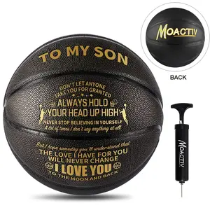 Moactiv A Special Basketball for Son - Premium Quality Indoor/Outdoor Basketball with Meaningful Message - Perfect Gift for Son's Home Gym & Workout - Christmas, Birthday, Graduation Gifts for Teens & Adults Optimal Pressure