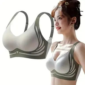 women's Plus sports bra, plus size seamless push ups, shock-absorbing running and fitness bra, elegant and comfortable