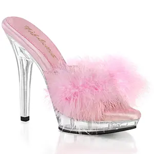 5 Inch Heel LIP-101-8 Baby Pink Fur