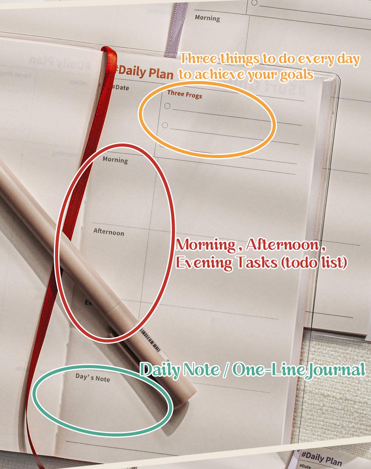 50-Day Diary Habit Tracker Goal Planner Daily Journal Self Improvement Notebook Productivity Journal Wellness Planner Mindset Journal Portable A6 Memo Book 50 Days Challenge Journal with Daily Plan Pages Ribbon Bookmark and 720 Stickers Gift Set