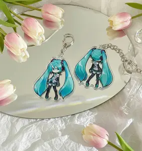 Hatsune Miku V2 3-inch acrylic keychain, cute, perfect for decorating bags, keys, or as a gift for friends.