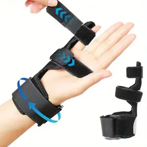 Breathable Compression Wrist Brace with Thumb and Pinky Finger Support Adjustable Closure Ergonomic Design for Hand Stability Ideal for Sports and Daily Use Hand Brace Sports Hand Protection Sleek Design Secure Healthcare Tool Black Polyester Material
