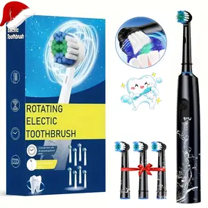 Rotating Electric Toothbrush for Adult, 5 Modes, 4 Brush Heads, Deep Cleaning Teeth,  Ip67 Waterproof, 2 Minute Smart Timer, Battery Life 30 Days