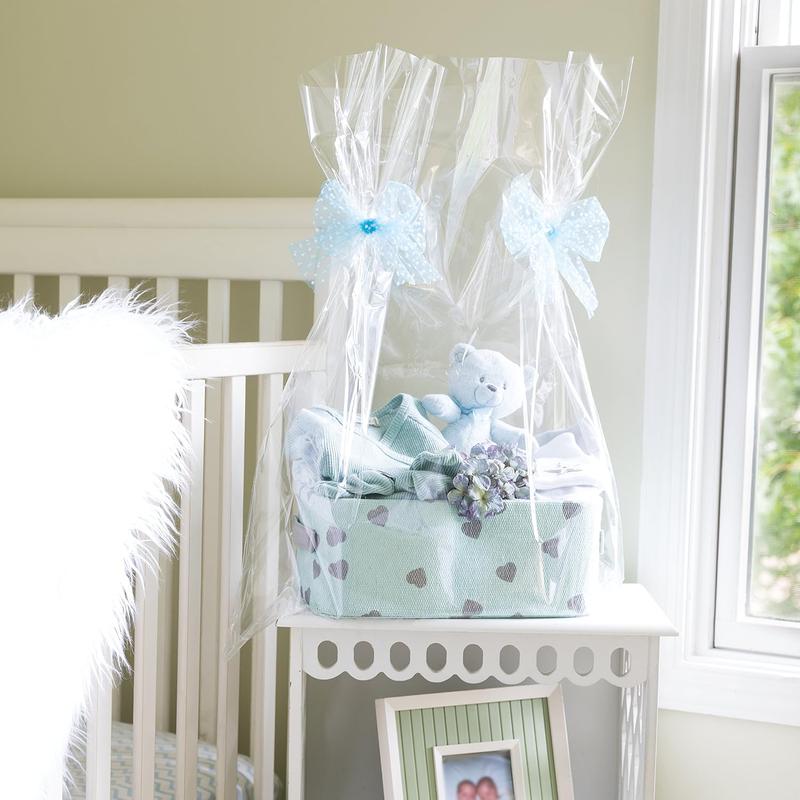 Clear Cellophane Basket Bags 24"x30" 10 Pack  Medium/Large Clear  Basket Wrap Bags for Baskets, Gifts, and Party Presents   Cello Bags for  Wrapping