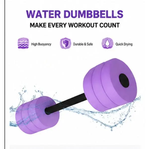 Water Fitness Dumbbell Set – 4-piece high-density EVA foam water barbells, suitable for pool resistance training, swimming fitness, water workouts, and full-body fat-burning exercises