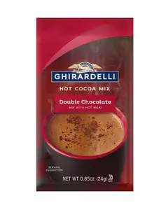 Ghirardelli Double Chocolate Hot Cocoa Mix 0.85-Ounce Packets Pack of 10 Kosher Certified Premium Hot Chocolate Drink Mix for Cool Mornings