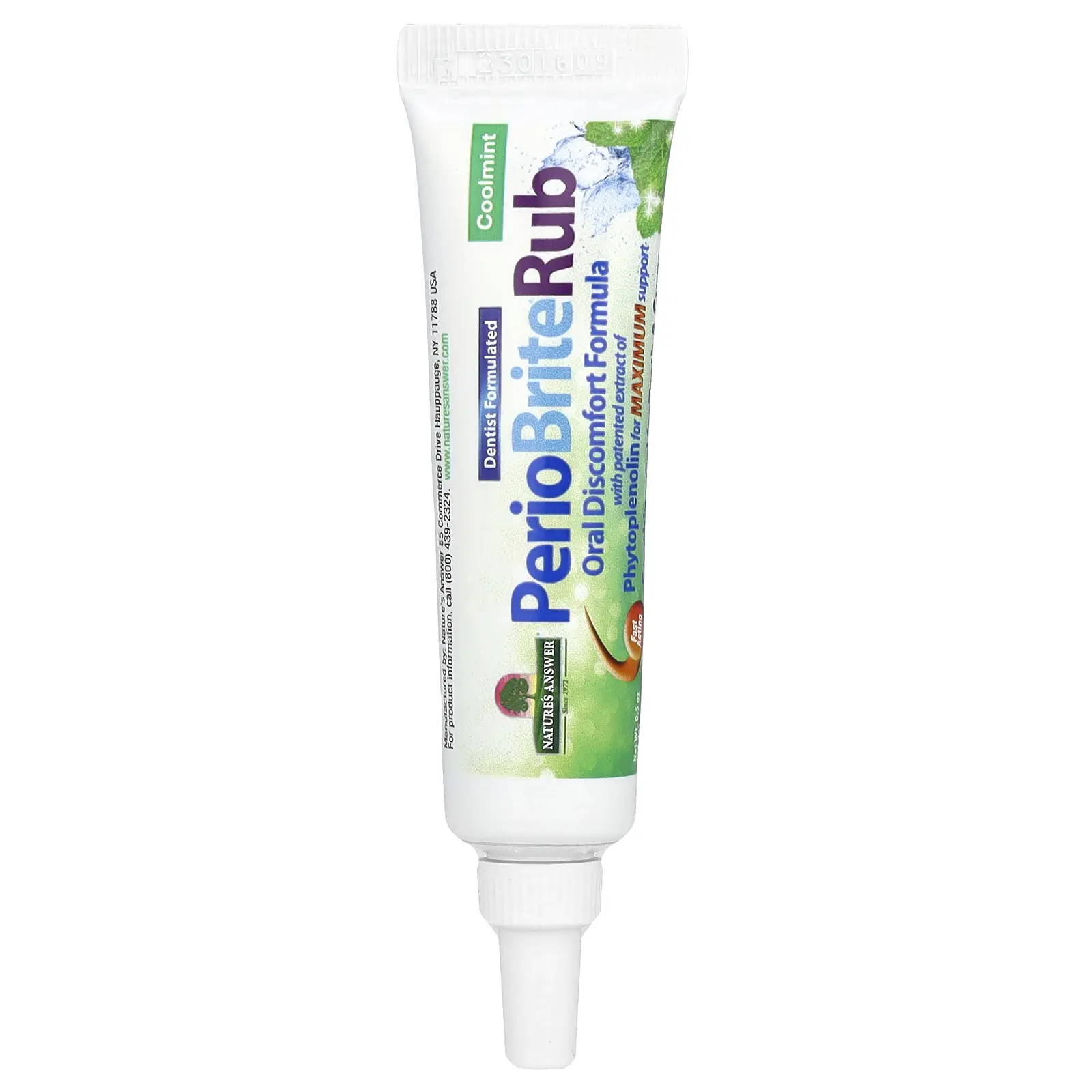 Nature's Answer PerioBrite®Rub, Soothing Gel for Teeth & Gums, Coolmint, 0.5 oz (14.2 g) | HSA/FSA Eligible