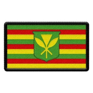 Kanaka Maoli Flag Embroidered Iron-On Patch