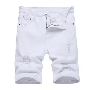 JUNBAOSS Men's Slim Fit Stretch Denim Shorts Ripped Skinny Jean Shorts for Men, Fashion Straight Comfort Flex Waist Short Jean