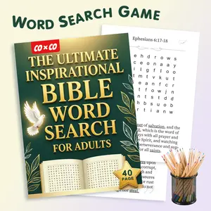 Best-selling adult Bible word-search book! 40 pages of fun puzzles, learn the scriptures while having fun, relaxing and healing. coloring book