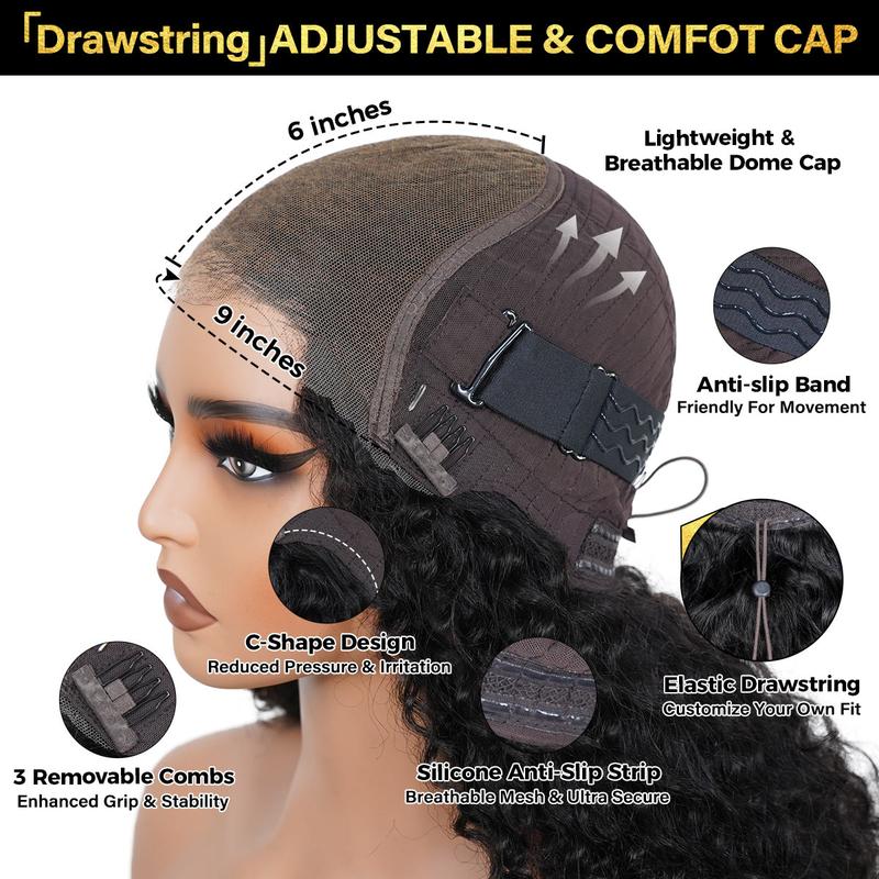 OQ HAIR Burgundy 99J Color Layered Straight Glueless Wig With Side Part Swept Bangs 220% Density 9x6 Pre-Everything Wear Go Wig With Drawstring Pre Colored Human Hair Wigs for Women Beginner Friendly Pre Styled Wigs