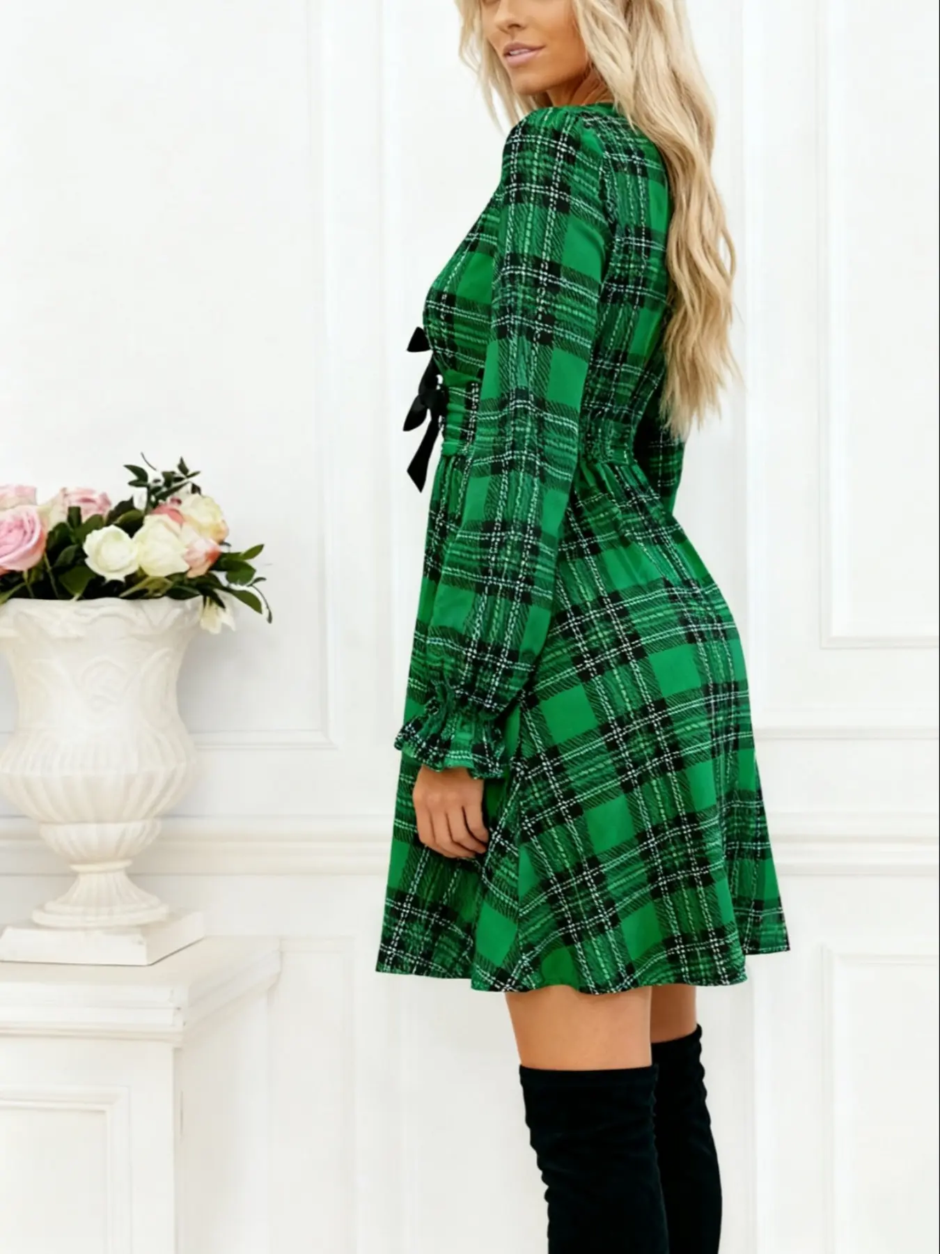 Women's Christmas Plaid Dress, V Neck Elegant Sexy Fit for Autumn Winter Daily Wear, Perfect Holiday for Women - TikTok Shop Women's Christmas Plaid Dress, V Neck Elegant Sexy Fit for Autumn Winter Daily Wear, Perfect Holiday for Women - TikTok Shop