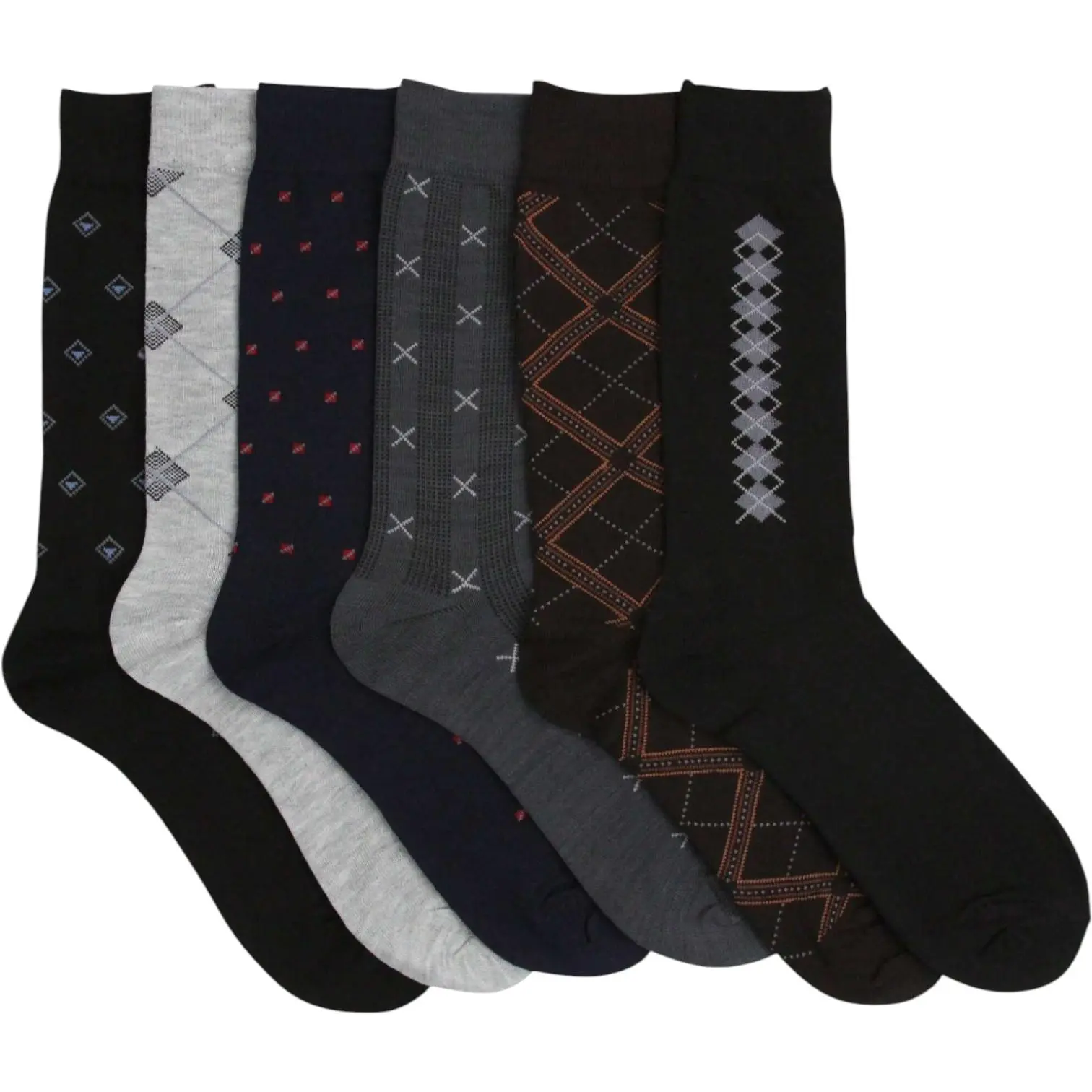 ToBeInStyle Men's Pack Of 6 Dress Socks ToBeInStyle Men's Pack Of 6 Dress Socks
