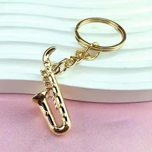 Saxophone Keychain Keyring Wind Instrument Pendant Holiday Gift Bag Charm Oboe Clarinet Trombone Keychain For Bags