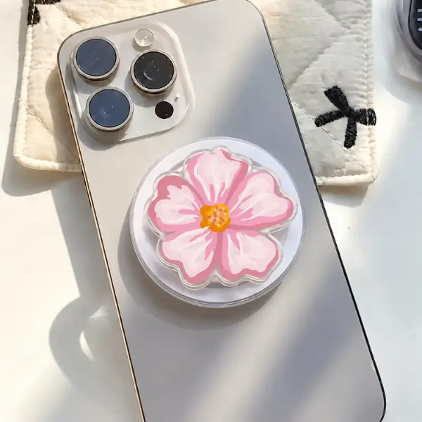Spring Pink Blossom MagSafe Phone Grip, Cute Pastel Pink Flower PopSocket, Aesthetic Floral Nature Accessory