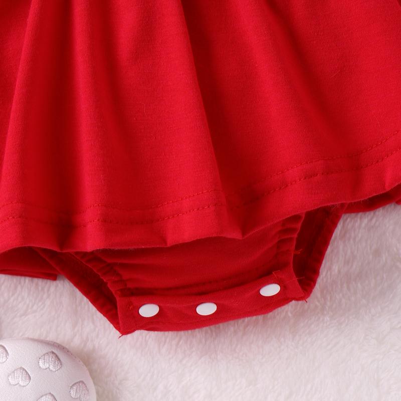 Calsunbaby Valentine Baby Girl Outfit Heart Print Ribbed Long Sleeve Newborn Valentines day Romper Dress Headband Set