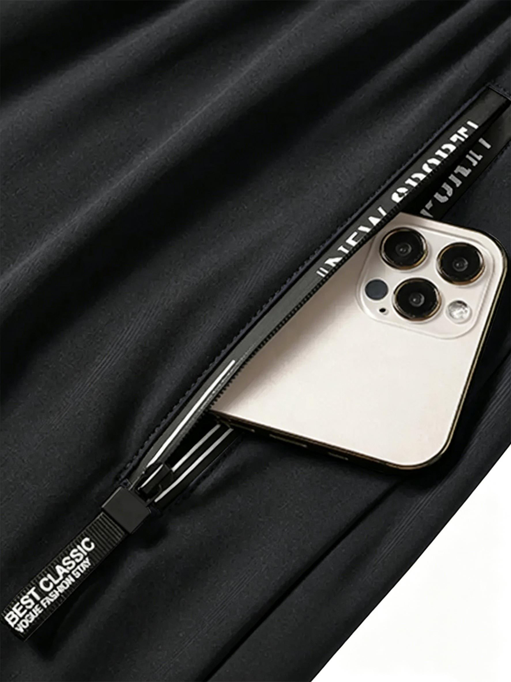 Men’s slim fit ice silk cool-touch lightweight long pants, 3-pack — drawstring elastic waistband design, zippered pockets; a summer essential for everyday casual wear. This flat-foot long pants is ideal for outdoor running and fitness.