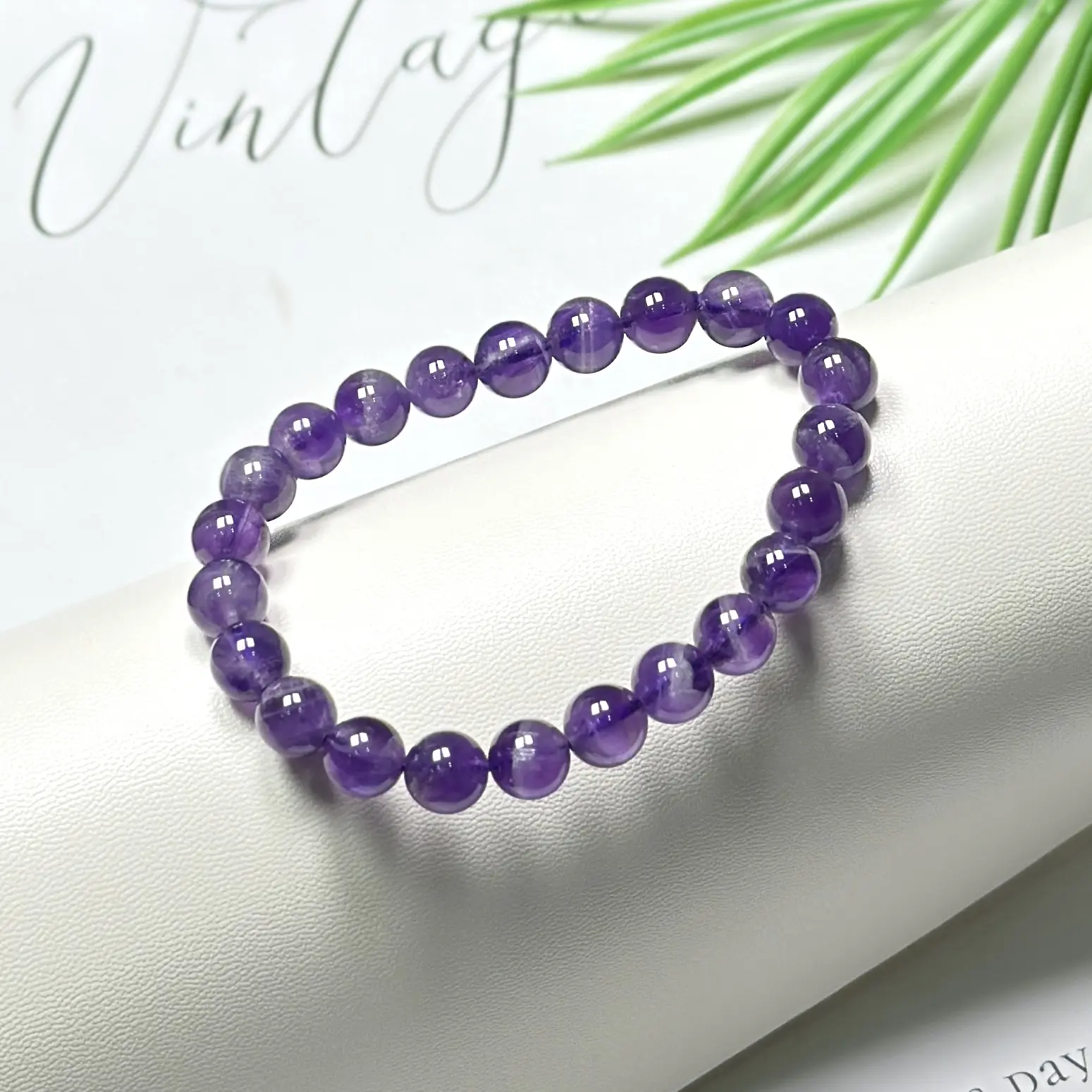 Women's Simple Round Bead Bracelet - Natural Deep Reddish-Purple Garnet Single-Loop Gemstone Jewelry for Daily Wear, Bead Bracelets